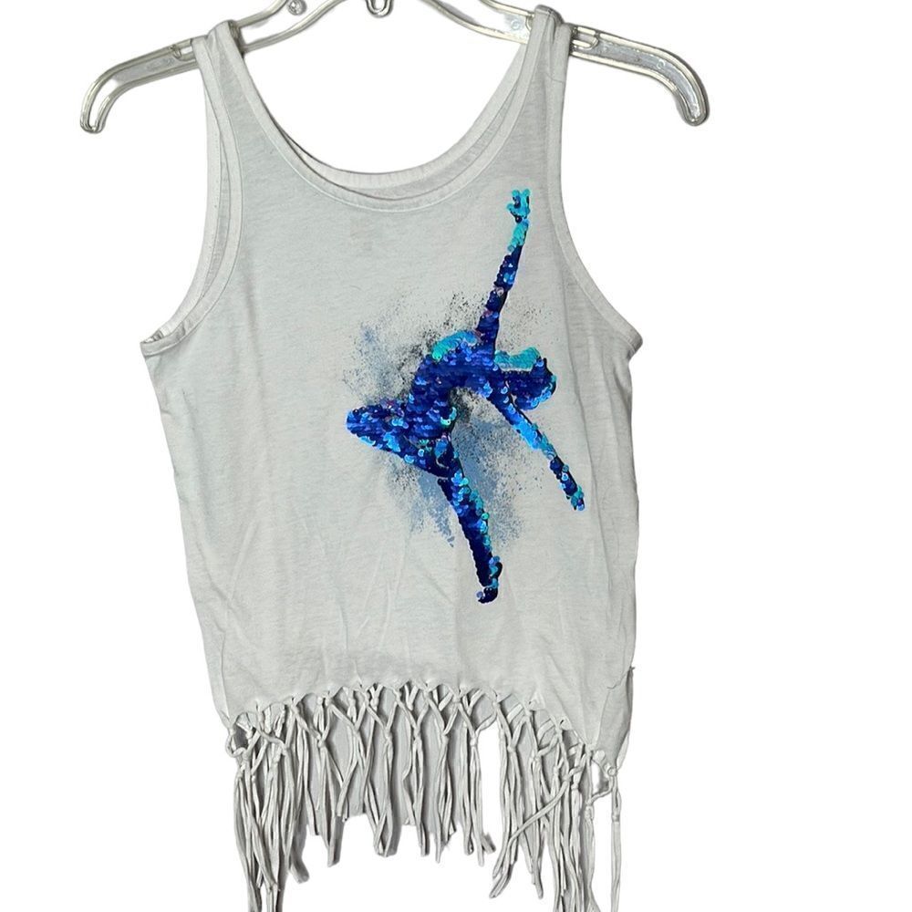 Justice Active Sequins Dance Tassel Tank Top. Size 12.